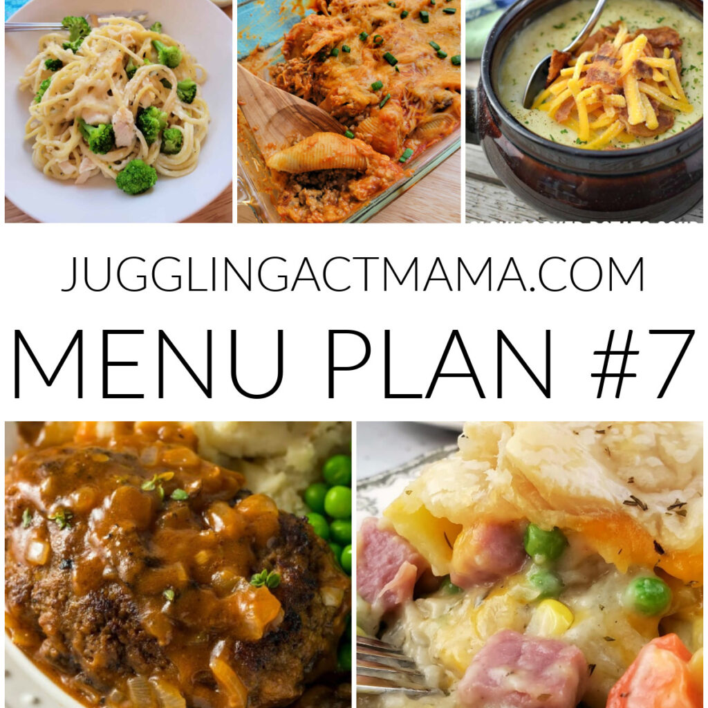 Meal Plan 7 square collage image.