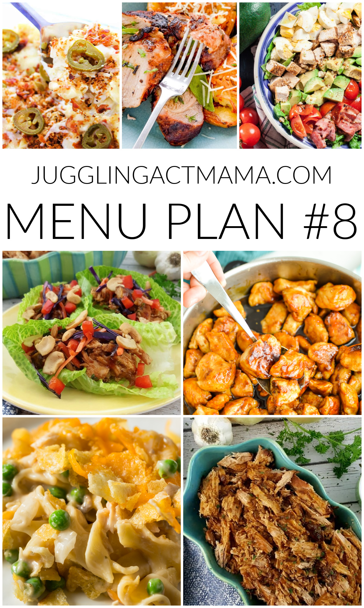 Weekly Meal Plan 8 vertical collage for Pinterest.