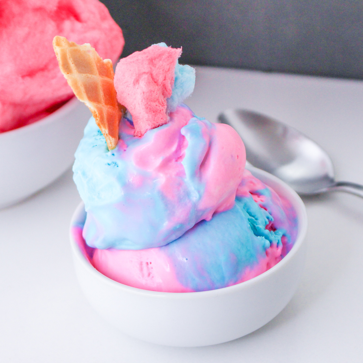 Cotton Candy Ice Cream in a small bowl.