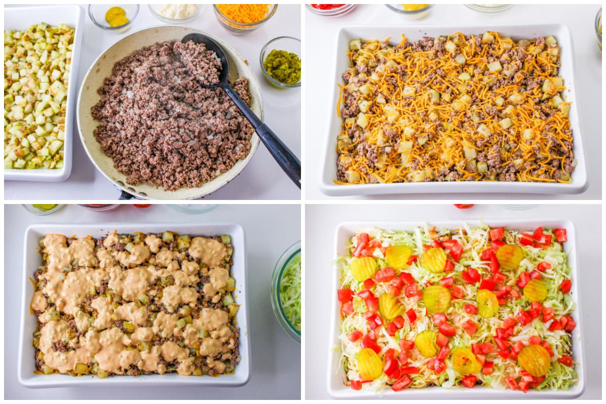 How to Make Big Mac Casserole collage image.