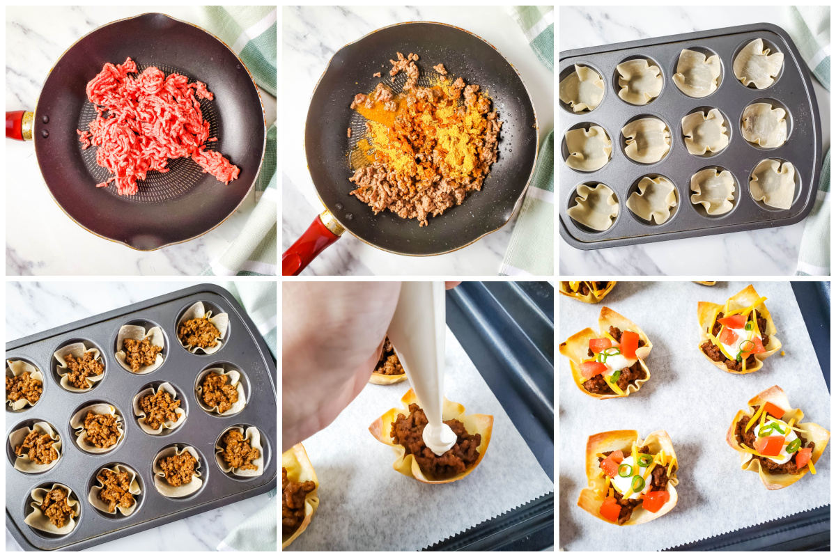 How to Make Taco Wonton Cups