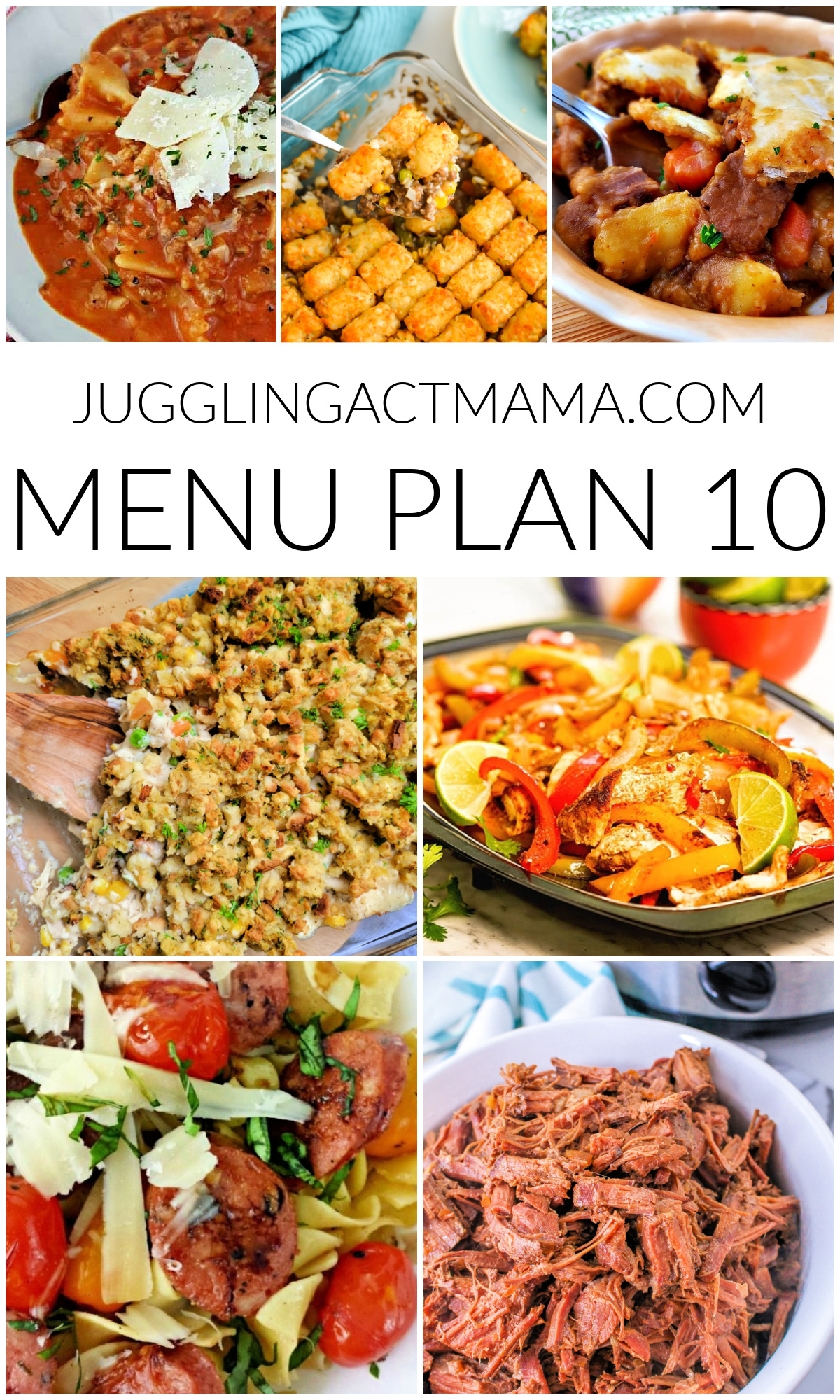 Weekly Meal Plan 10 collage.