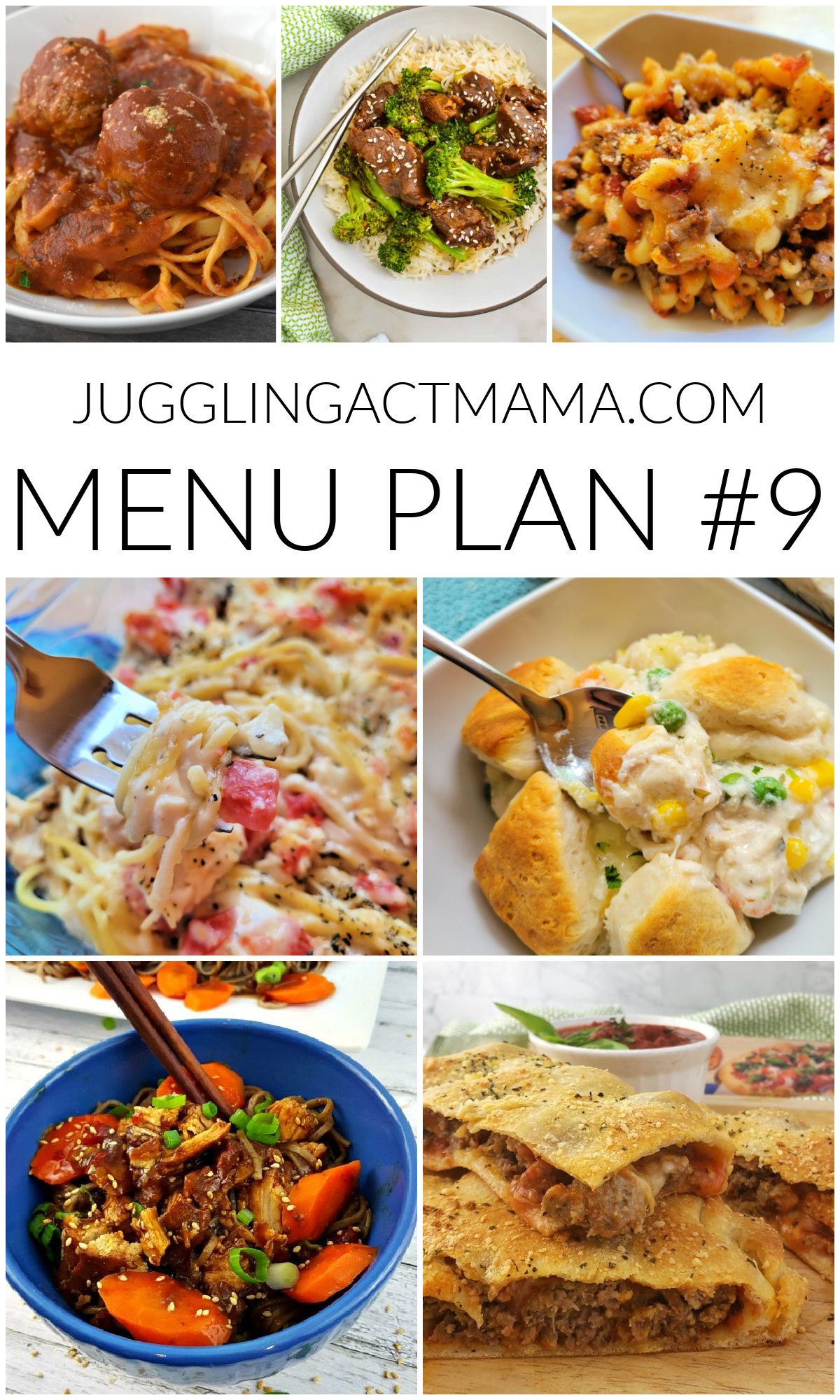 Pinterest collage image with text overlay: Meal Plan 9.