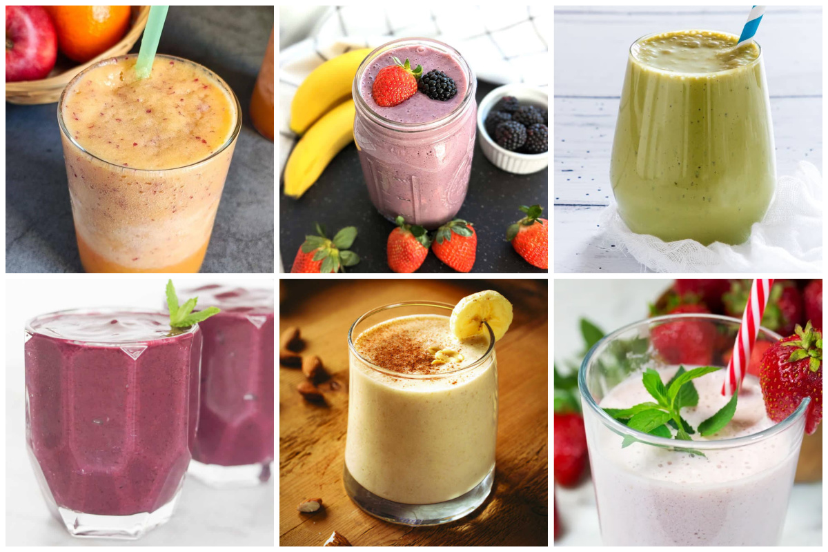 Low Calorie Smoothies collage.