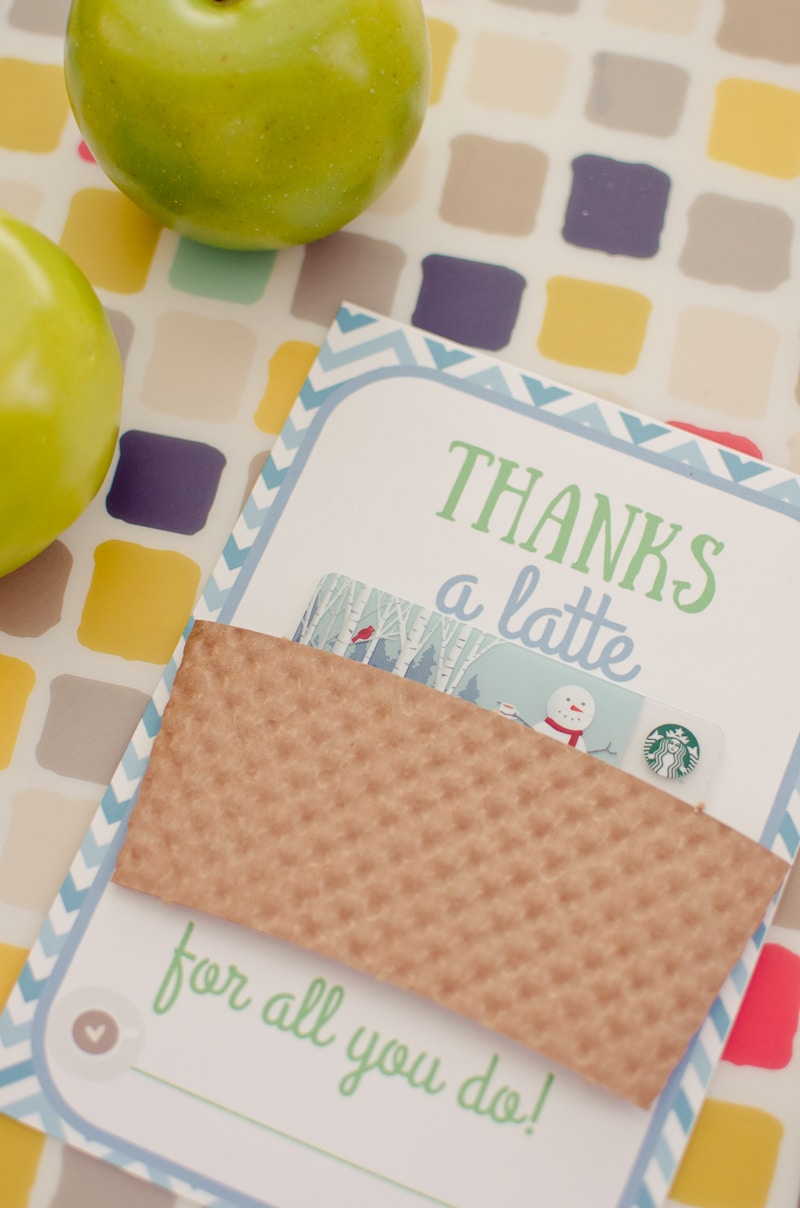 Latte gift tags.