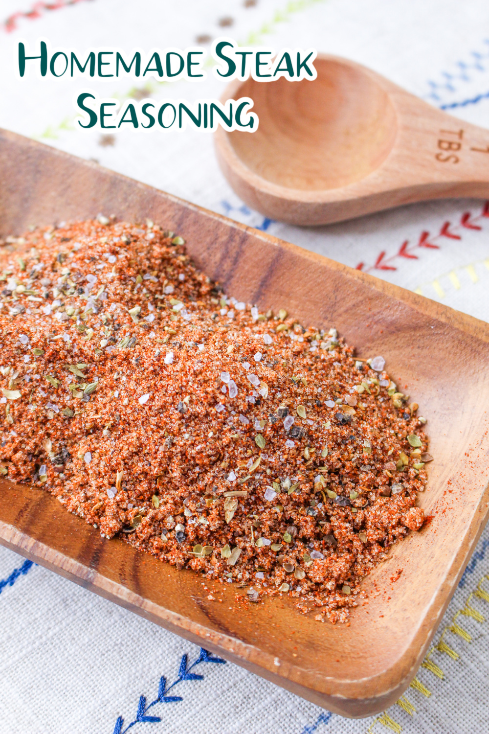 Homemade Steak Seasoning Blend with text overlay.