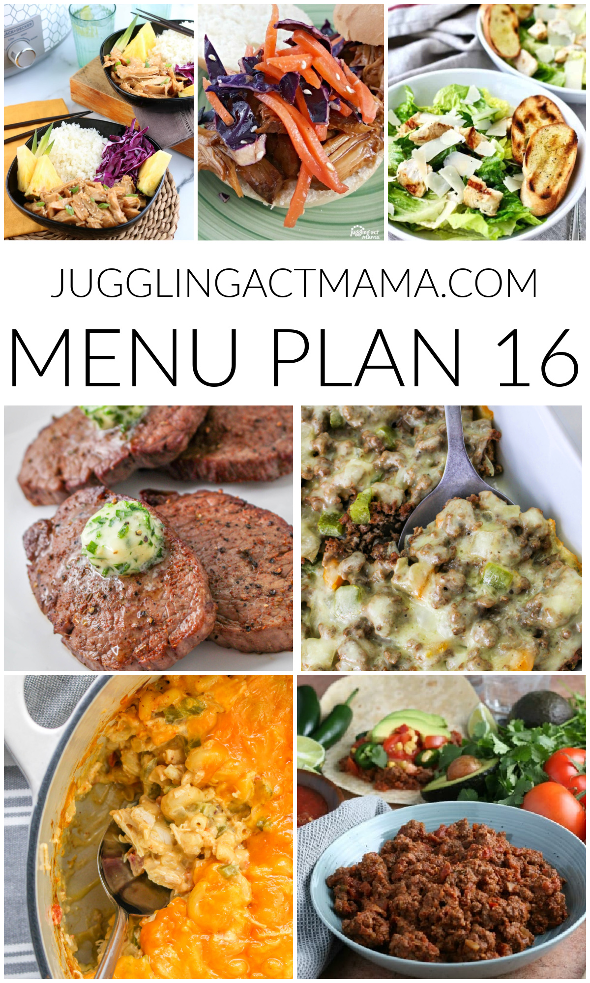 Collage for Meal Plan 16 with text overlay.