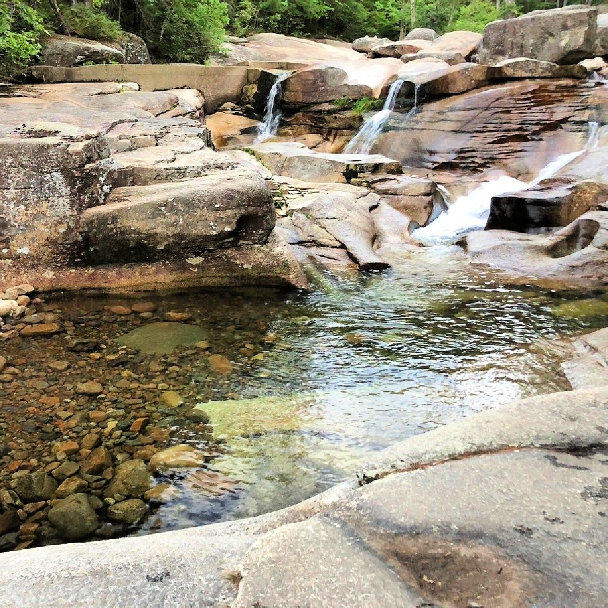 Waterfalls at Diana's Baths in the summer.