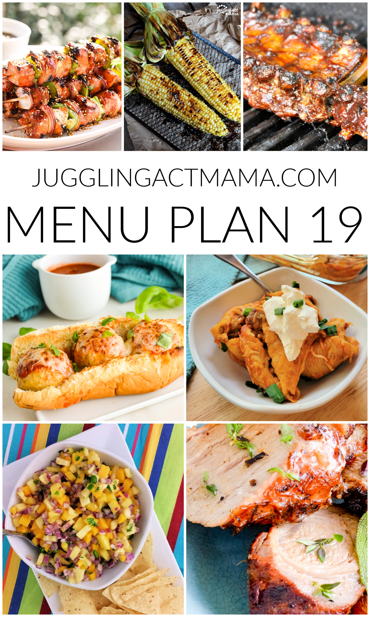Weekly Meal Plan 19 collage with text overlay.