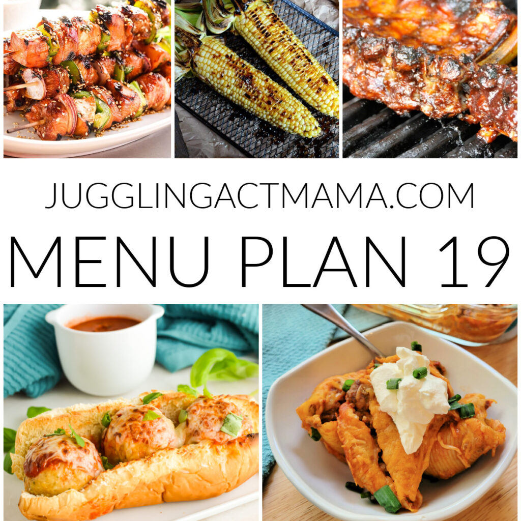 Weekly Menu Plan 19 collage with text overlay.