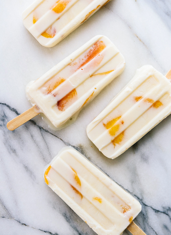Creamy honey-sweetened peach popsicles - cookieandkate.com