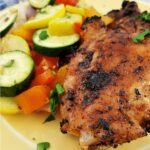 Close up of Grilled Bone In Chicken Thighs.