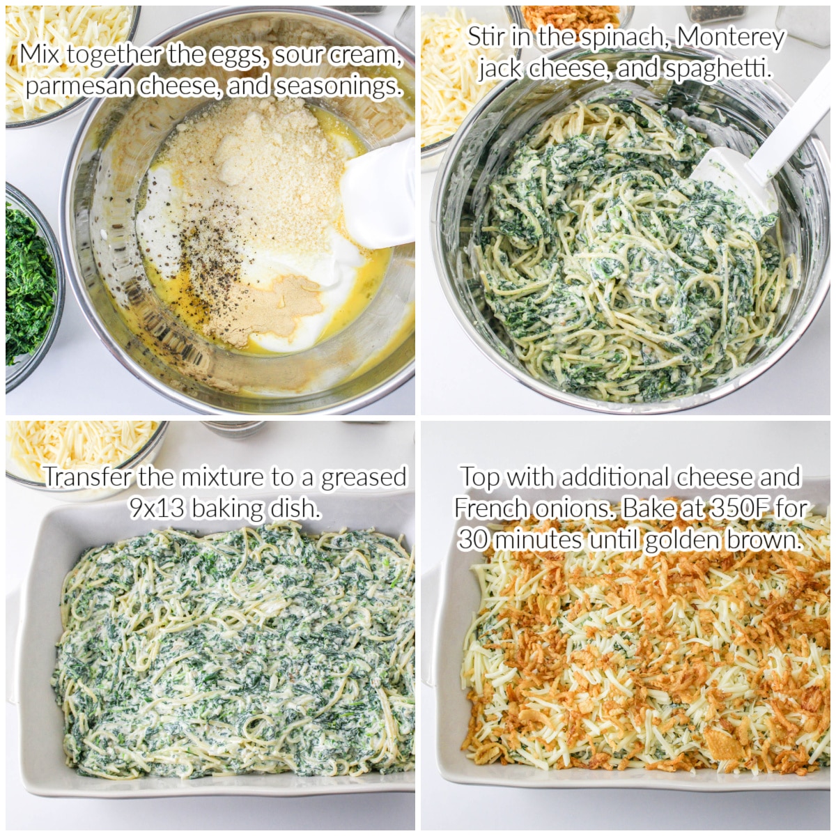 How to Make Monterey Spaghetti Recipe collage with text overlay.