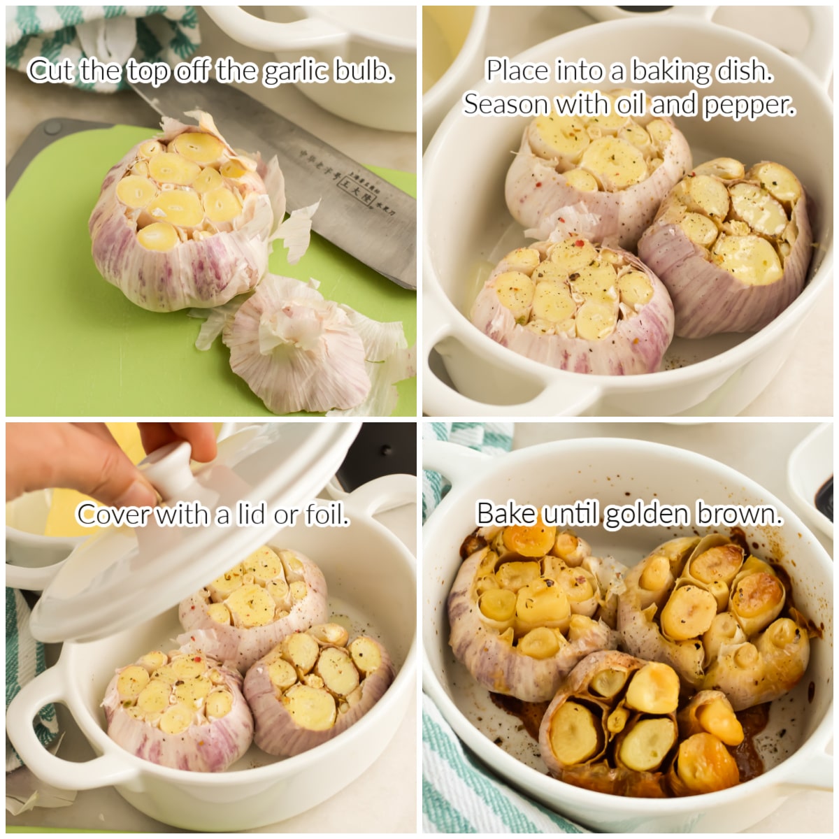 How to Roast Garlic collage with text overlay.