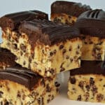 Chocolate Chip Cookie Dough Bars with Chocolate Ganache.