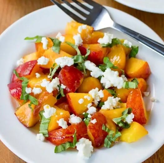 Fresh Peach Salad Recipe with Basil | A Spicy Perspective
