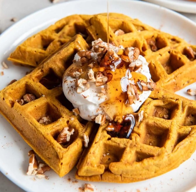 Pumpkin Waffles from If You Give a Blonde a Kitchen