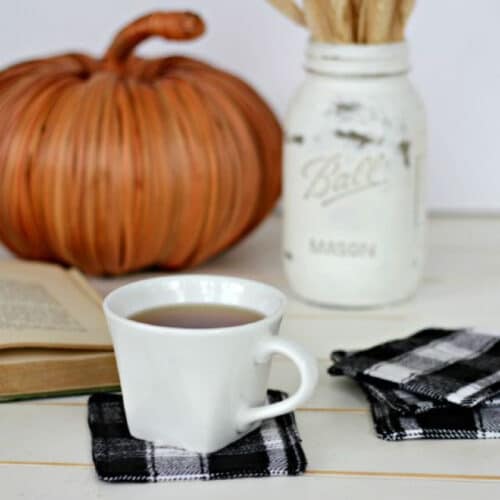 How to Make Flannel Coasters using scrap fabric.