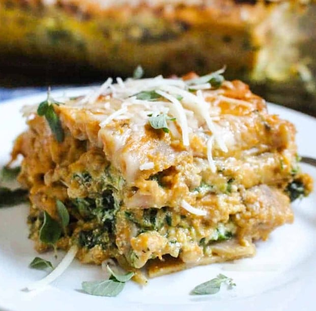 Pumpkin Lasagna on a plate.