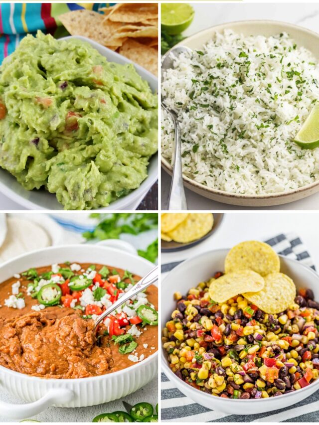 Taco Bar Side Dishes collage.