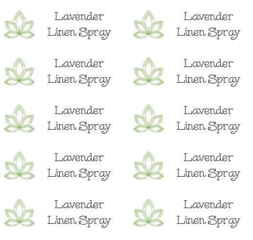 Screen grab of Lavender Linen Spray Labels.