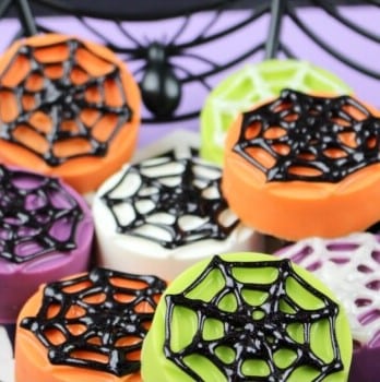 Plate full of Spider Web Cookies.