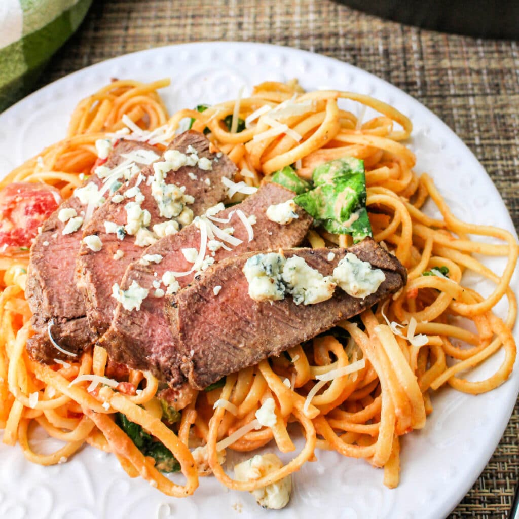 Plate of Steakhouse Pasta.