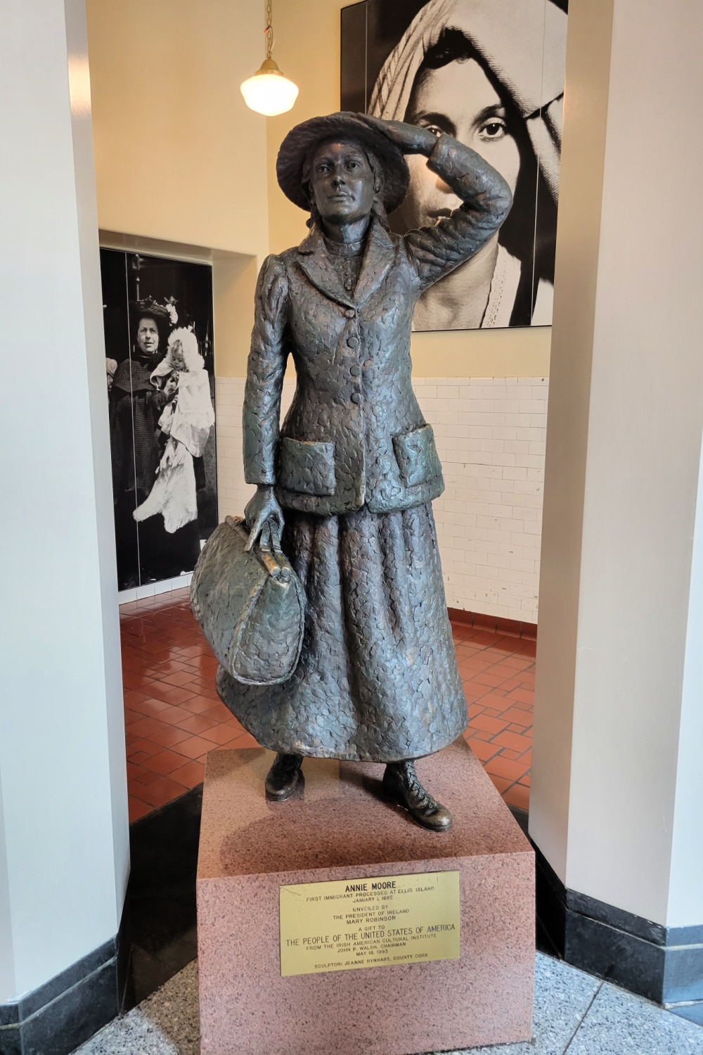 Statue of Anne Moore at Ellis Island.