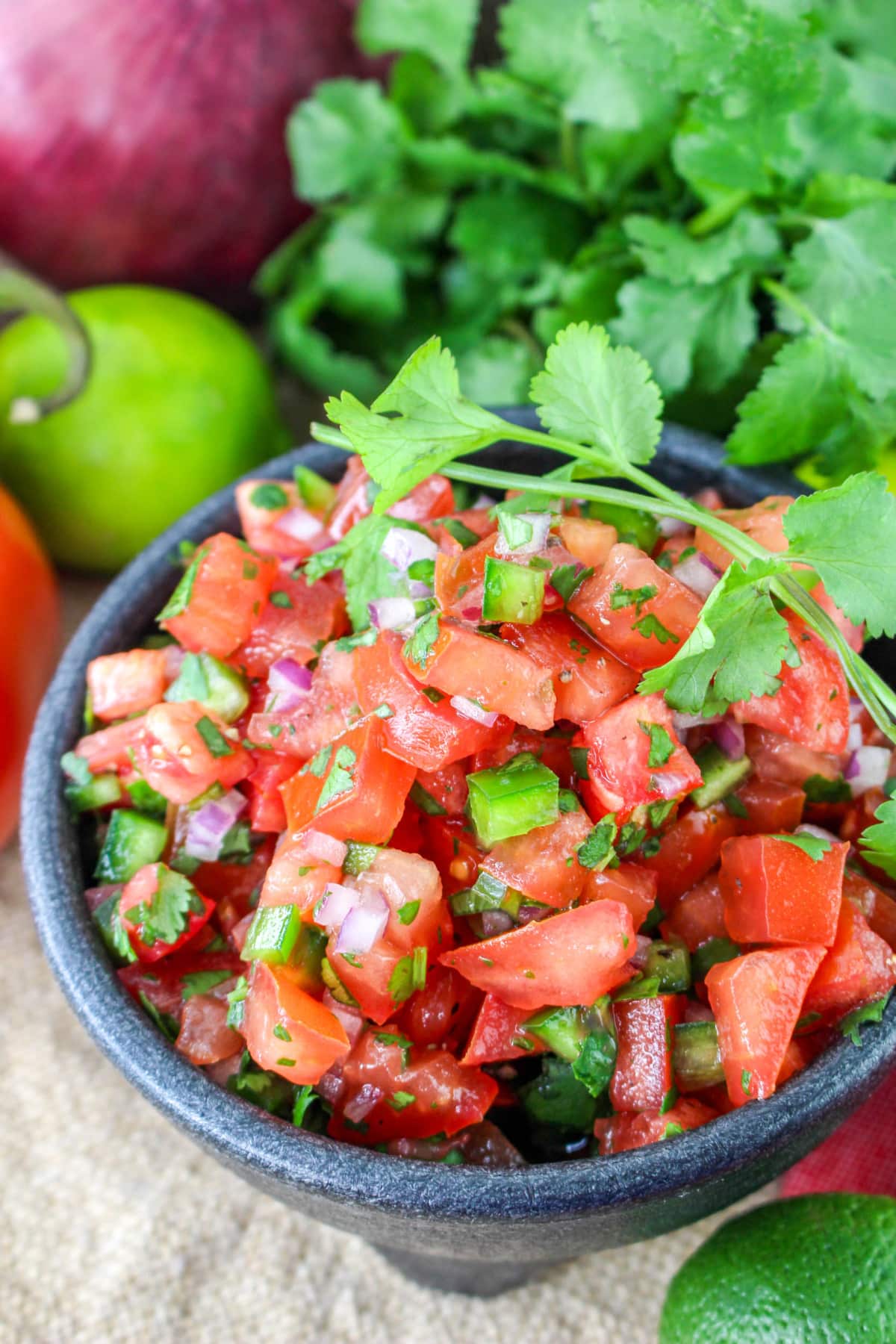 Easy Pico de Gallo in a bowl.