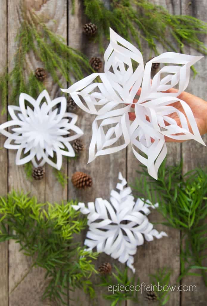 3D paper snowflakes decor.