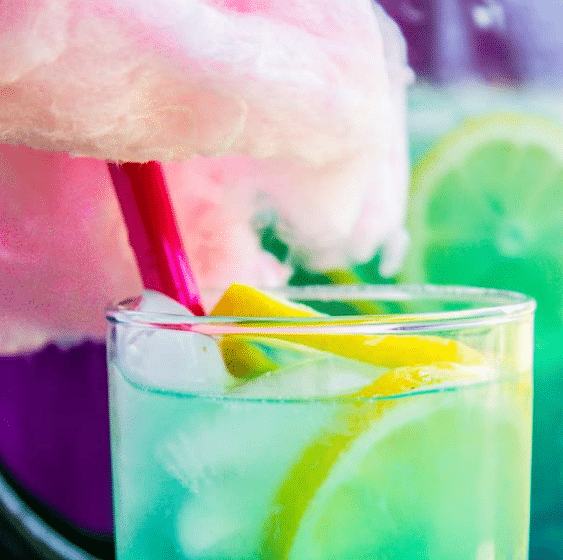 Close up of cotton candy lemonade.