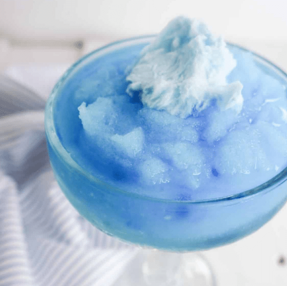 Close up of Frozen Cotton Candy Margarita.