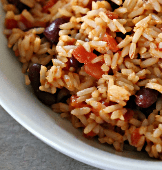 Quick red beans and rice side dish recipe.