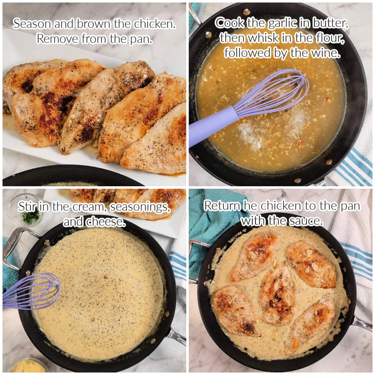 How to make one-pan Garlic Parmesan Chicken collage image with text overlay.