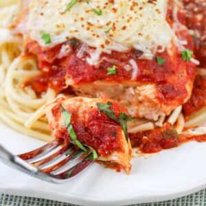 Close up of Chicken Pizzaiola.