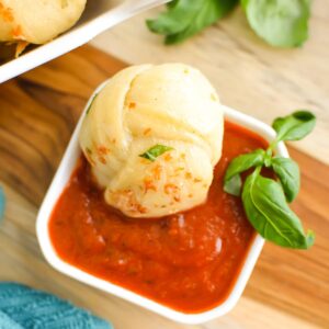 Cowboy Butter Garlic Knot with marinara sauce.